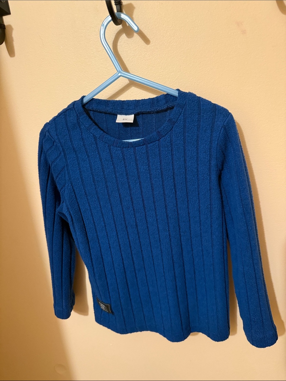 Kids Ribbed Crewneck Sweater - Blue